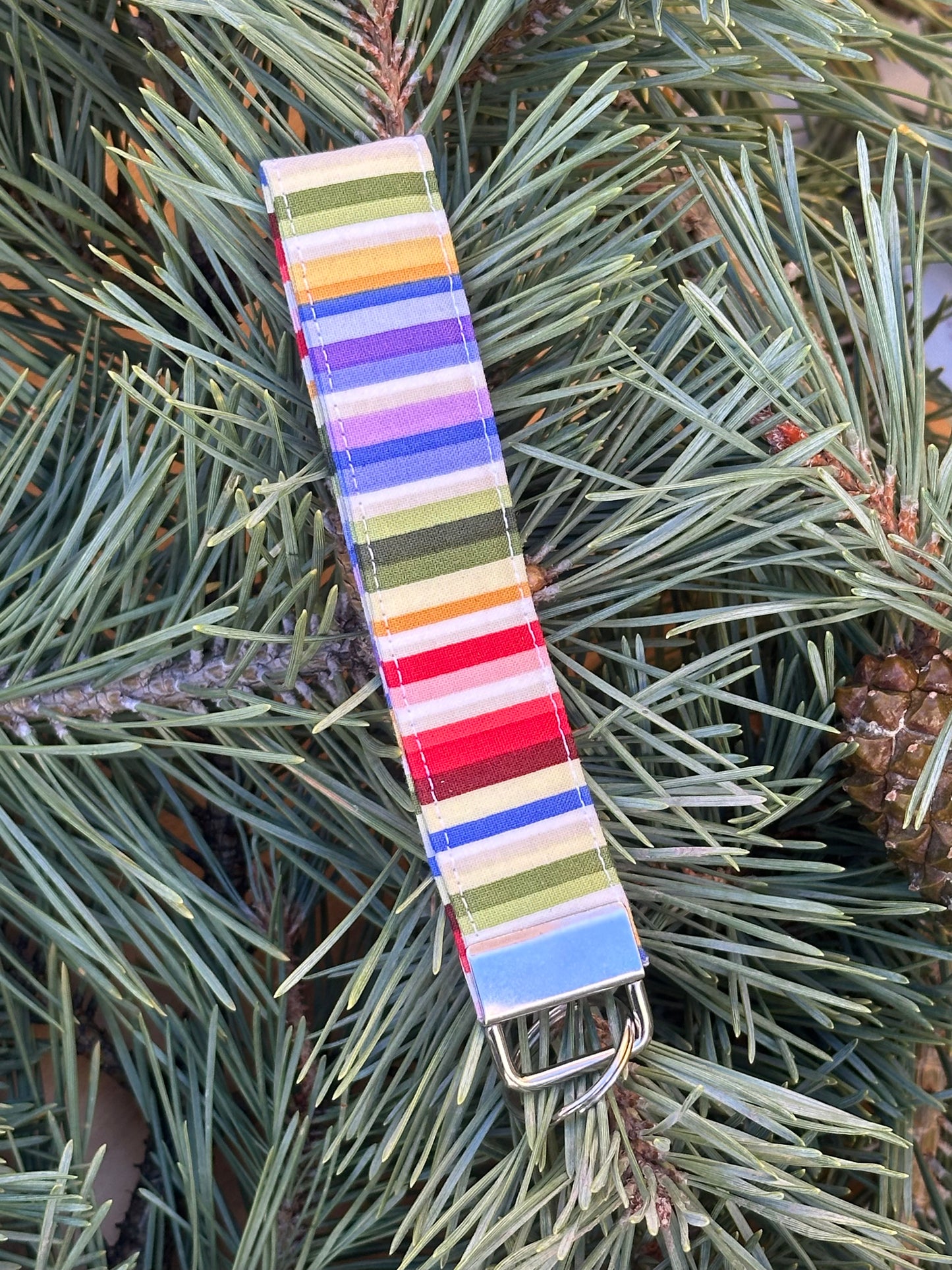 Multi Colored Fabric Key Chain