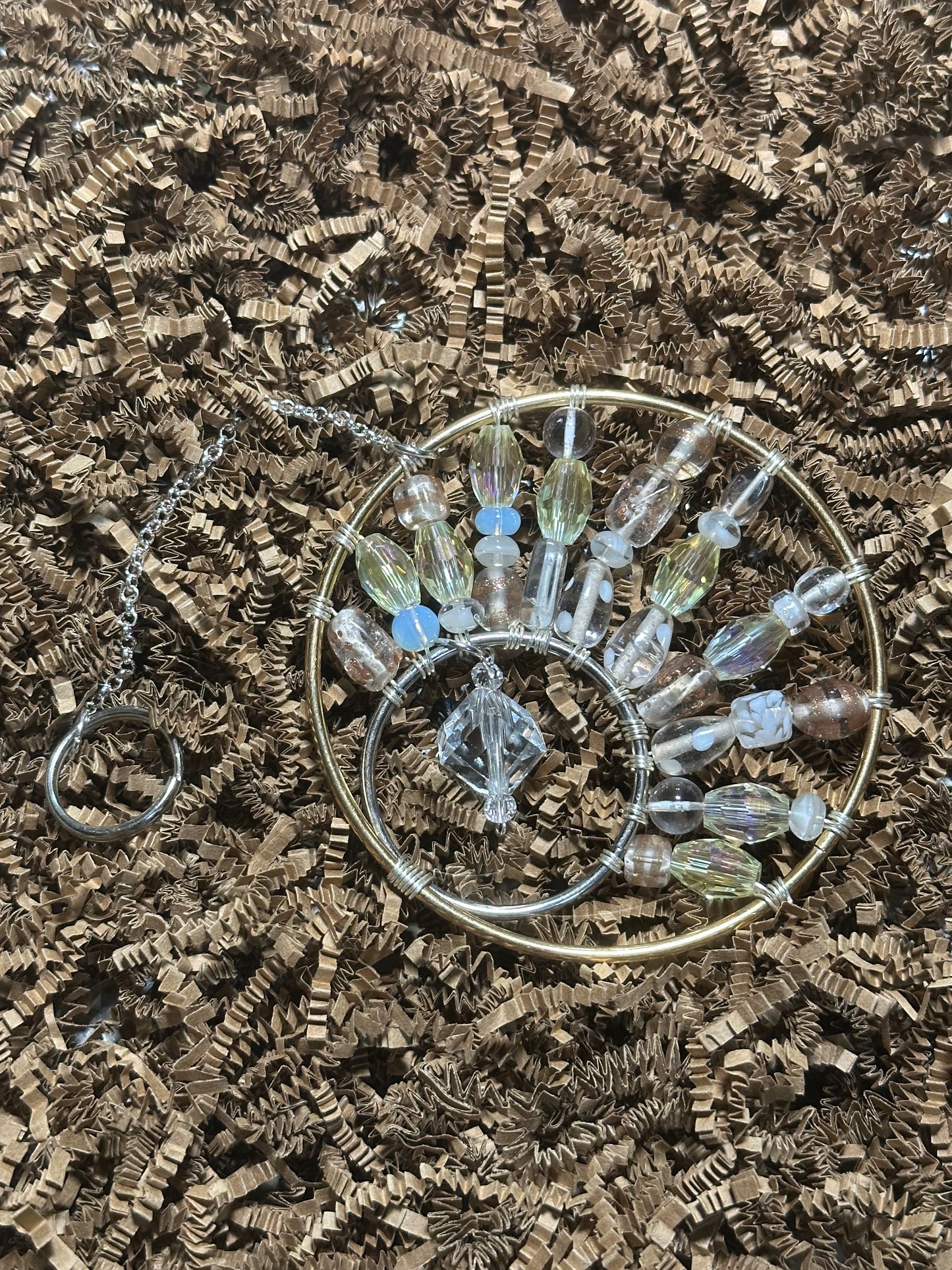 White Small Moon Crystal Suncatcher