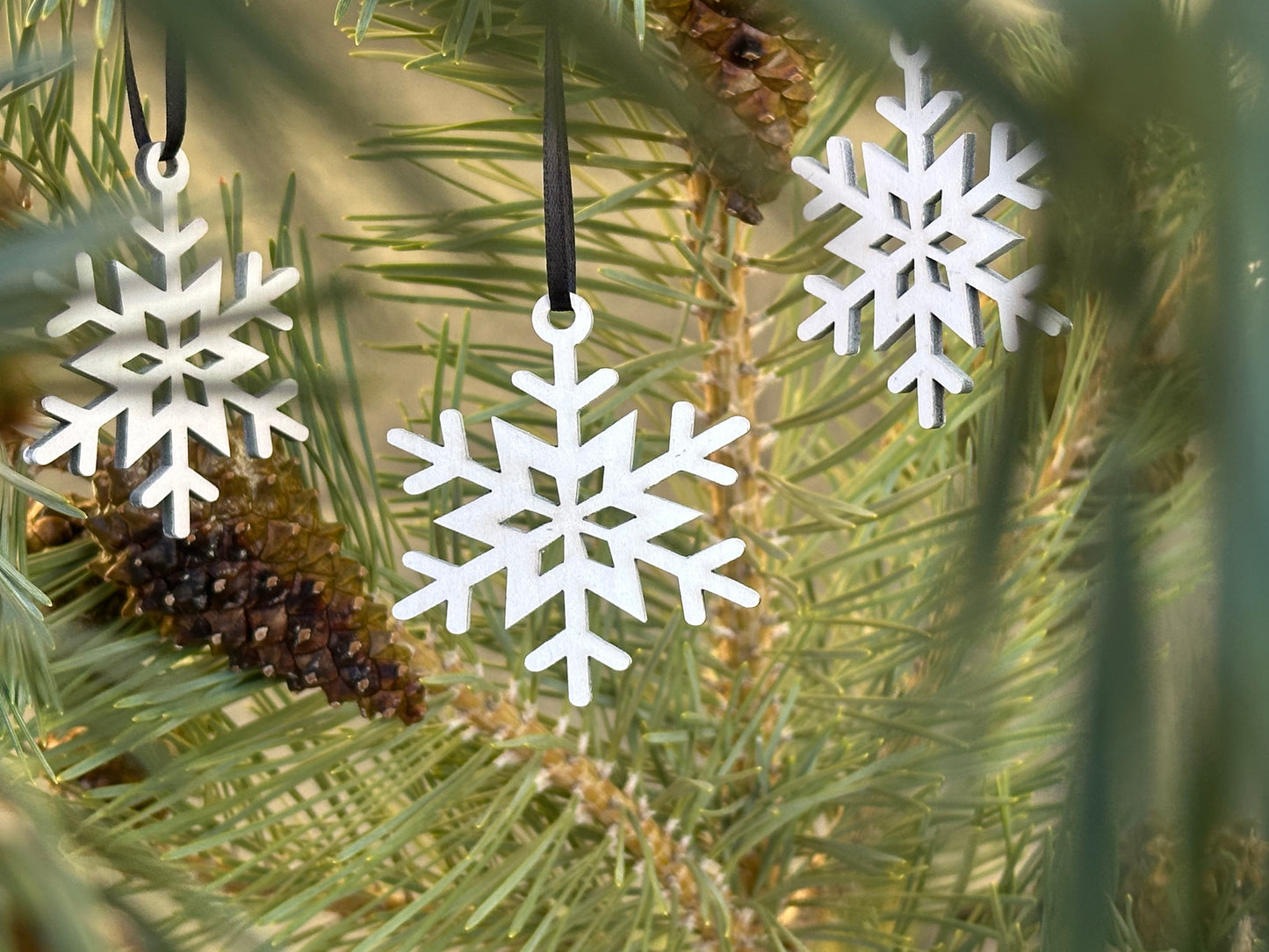 Wood Snow Flake Christmas Ornament