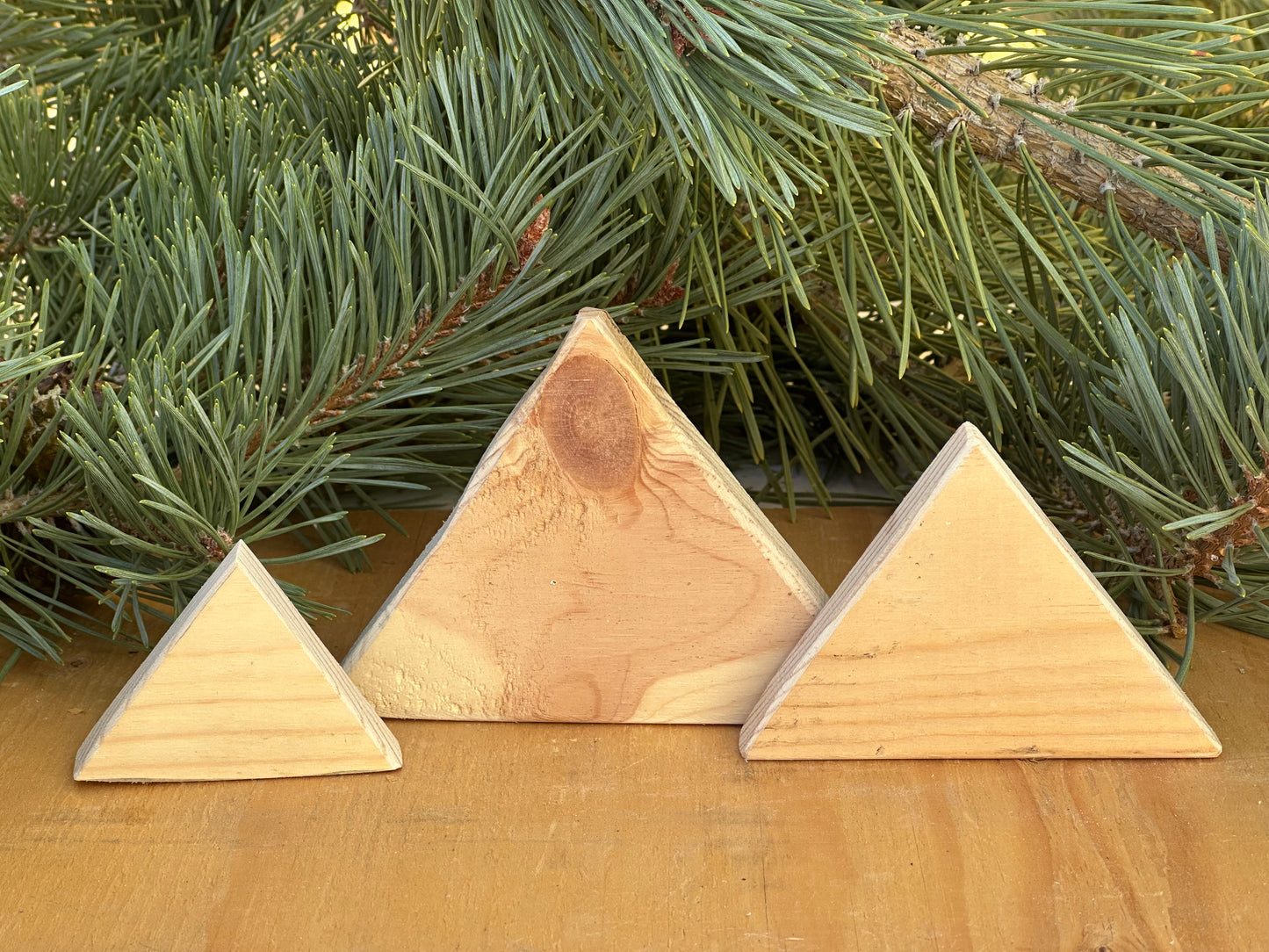 Short Fat Mountain Pine Wood Cutout Set