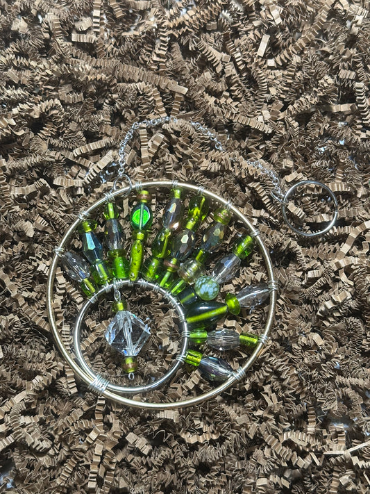 Green Small Moon Crystal Suncatcher