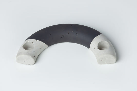 Concrete Half Circle Tapered Candle Holder