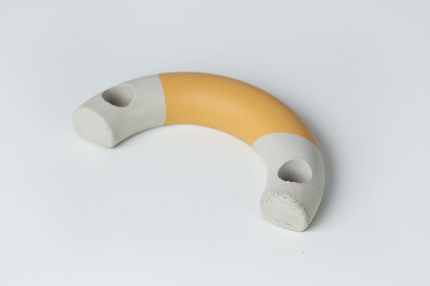 Concrete Half Circle Tapered Candle Holder