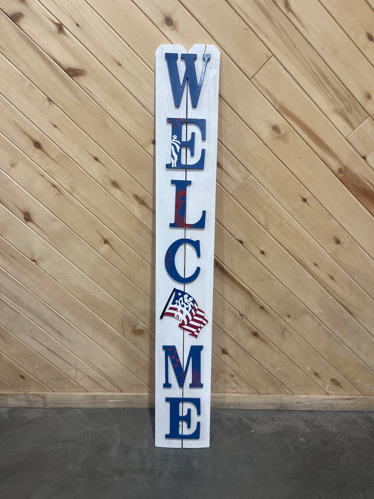 American Flag Welcome Sign