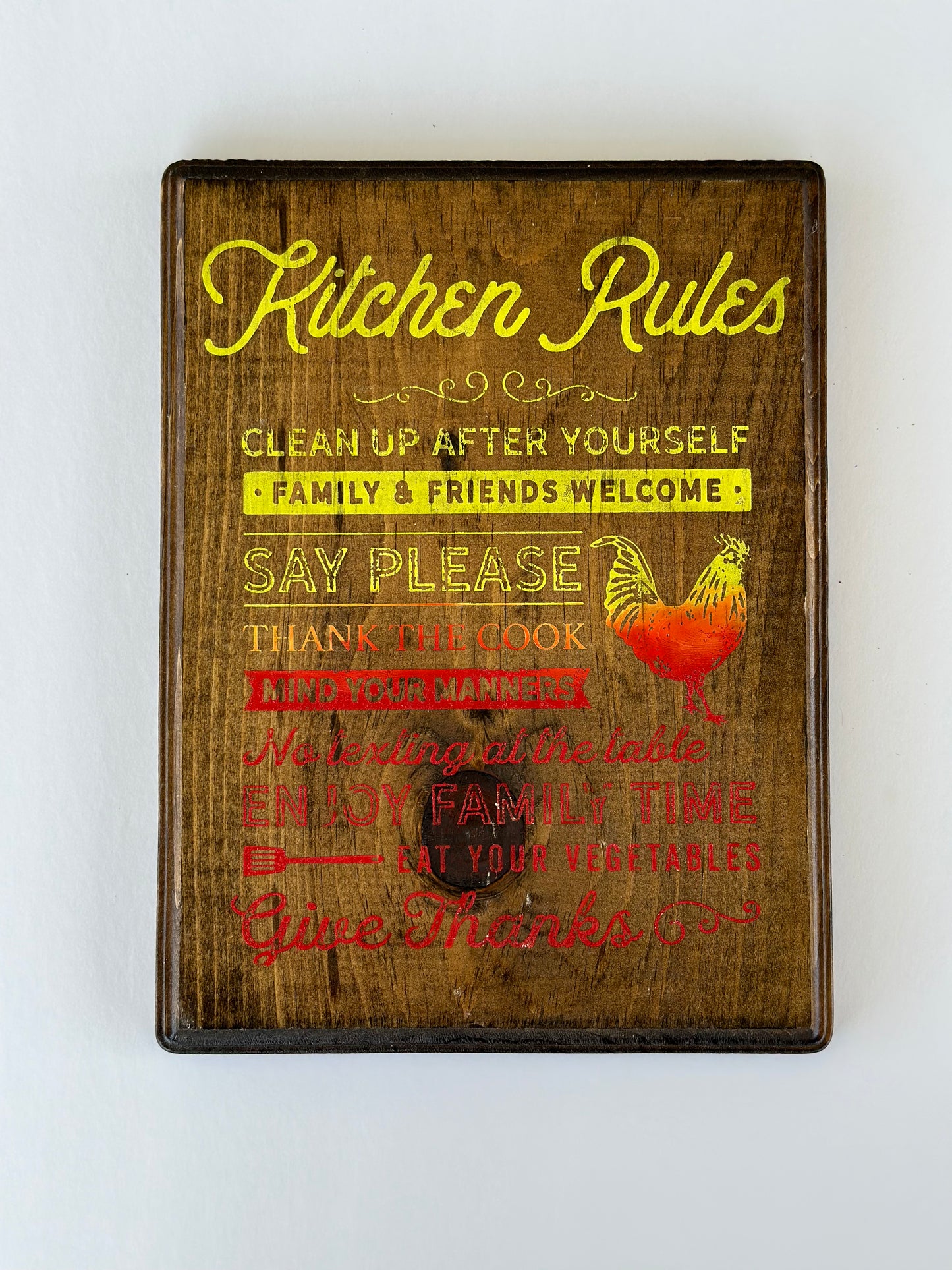 Kitchen Rules Custom Sign