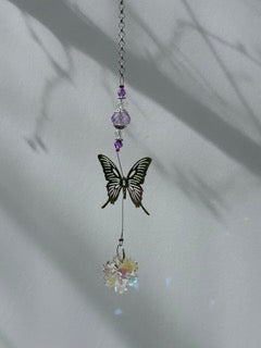 Butterfly Gemstone Hanging Crystal