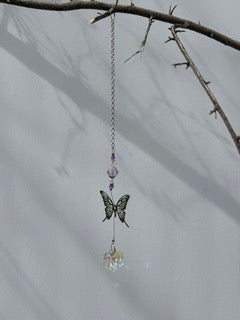 Butterfly Gemstone Hanging Crystal