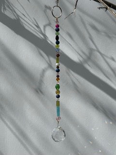 Multicolored Beaded Hanging Crystal