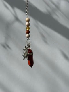 Red Coral Gemstone Hanging Charm