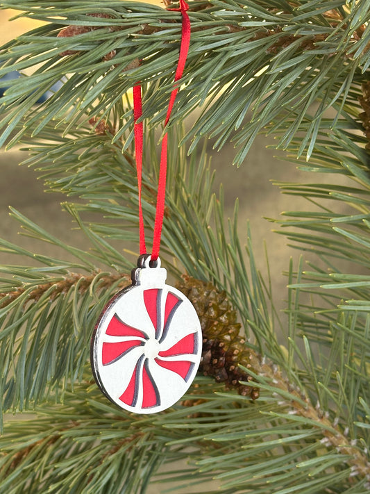 Red & White Candy Christmas Ornament