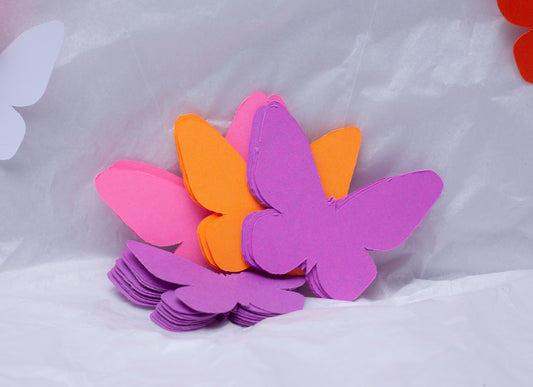 Paper Butterfly Wall Decor Purples, pink and orange