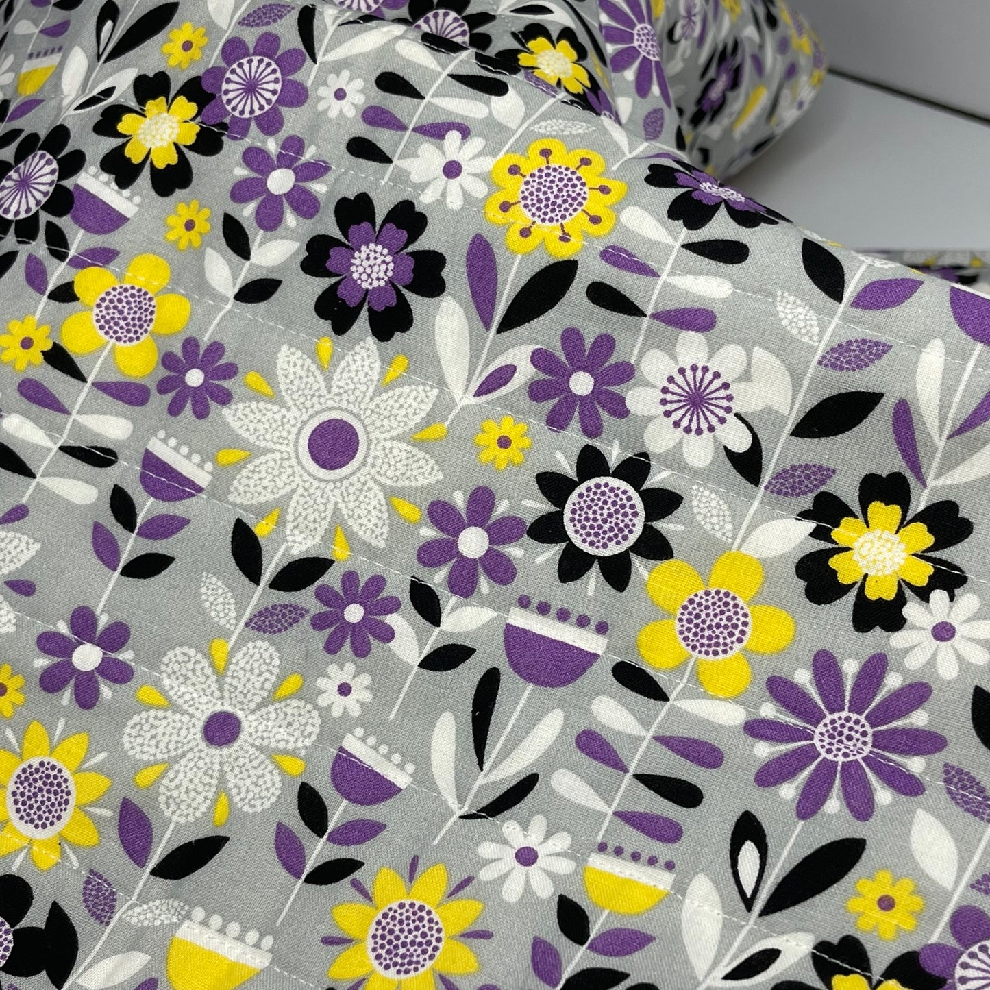 Purple/Grey/Yellow Pieced Tablerunner