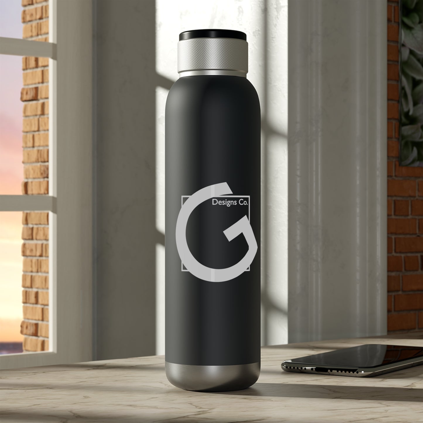 Company Logo Soundwave Copper Vacuum Audio Bottle 22oz